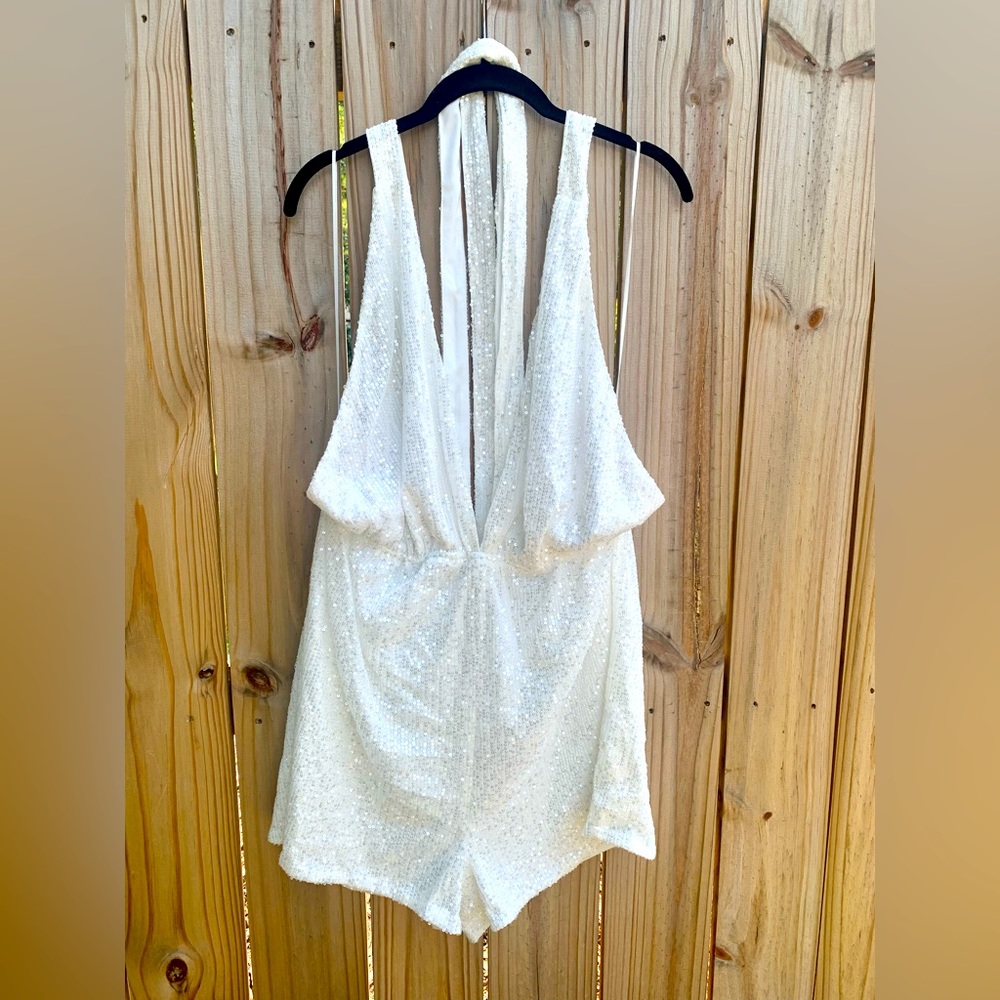 Bella & Bloom White Sequin Romper